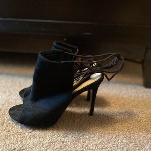 Black lace up heels